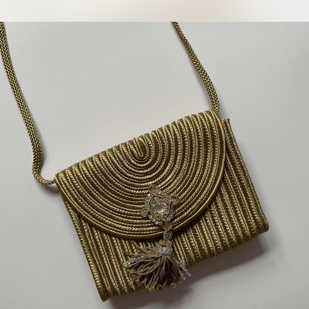Vintage Gold Rope Evening Crossbody